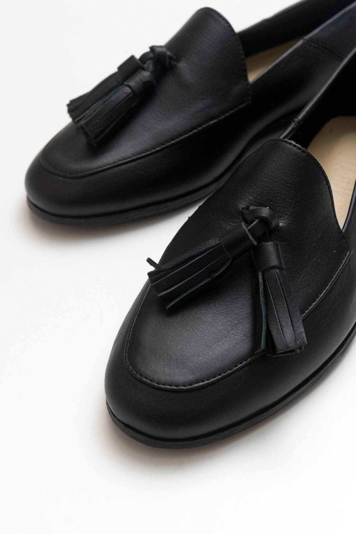 Forever & Always Shoes Mona Soft Leather Tassel Loafer, Alternate, color, Black Leather