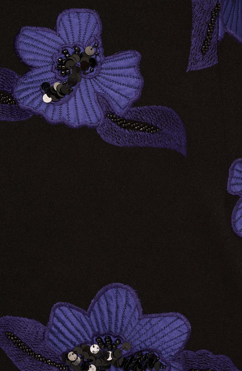 Aidan Mattox Beaded One-Shoulder Gown, Alternate, color, Blue Multi