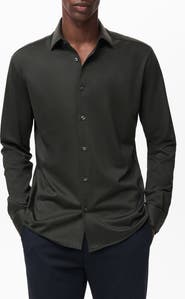 MANGO Comfort Stretch Button-Up Shirt