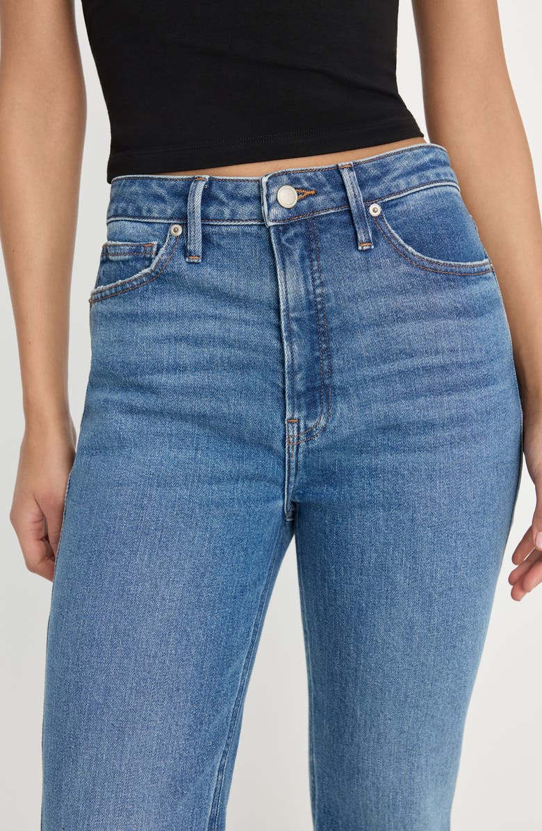 Good American Good High Waist Kick Flare Jeans, Alternate, color, Indigo1212