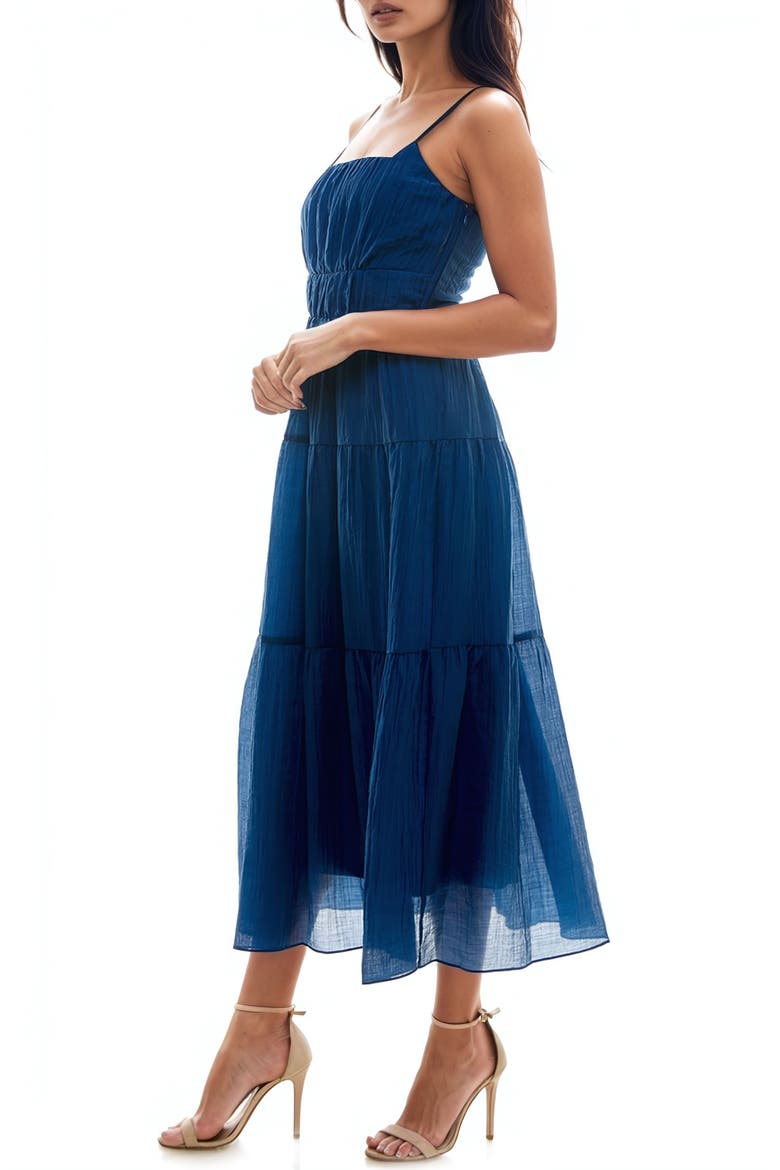 Cami Midi Dress, Alternate, color, NAVY PEONY