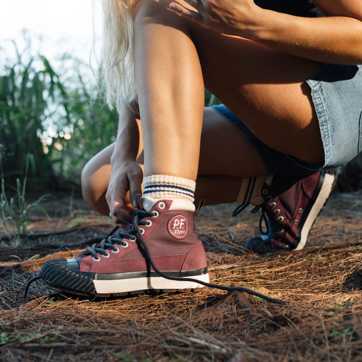 P.F. Flyers Grounder Hiker High-Top Sneaker, Alternate, color, Burgundy