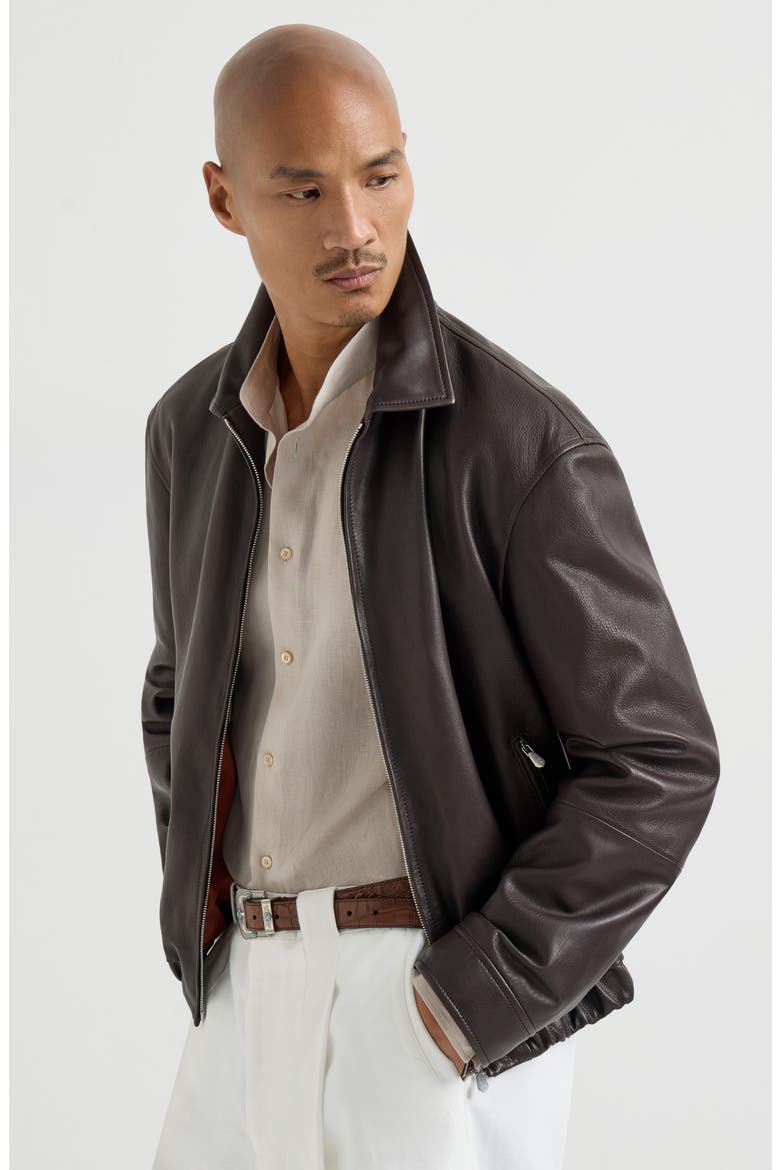 Nappa leather jacket, Alternate, color, Chocolate