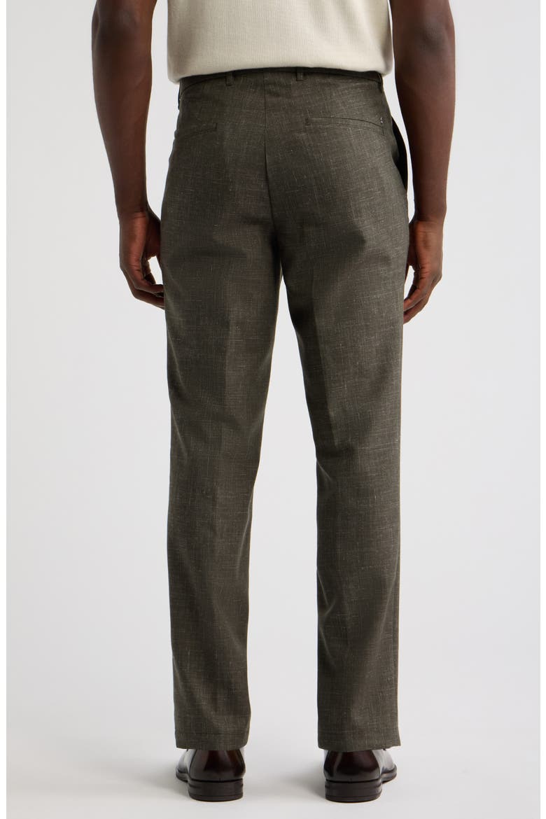 Genius Slim Fit Wool and Linen Trousers, Alternate, color, MEDIUM GREEN