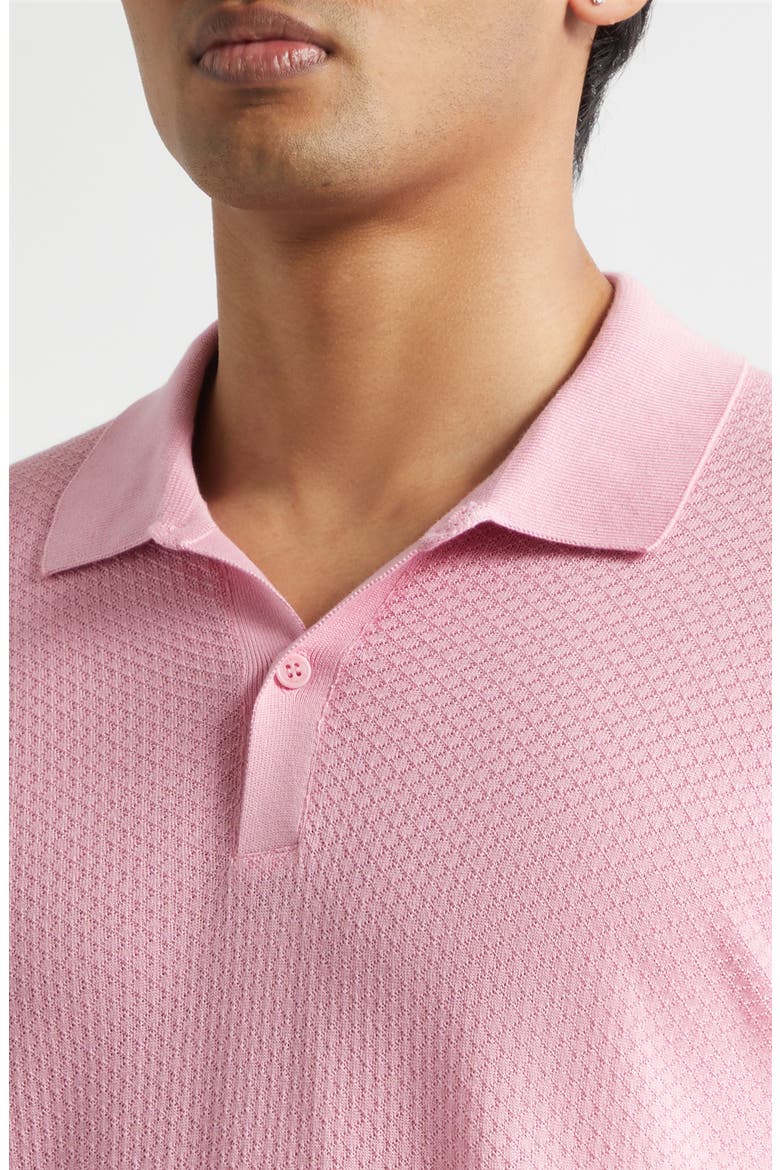 Calun Textured Sea Island Cotton Polo, Alternate, color, GLASS PINK