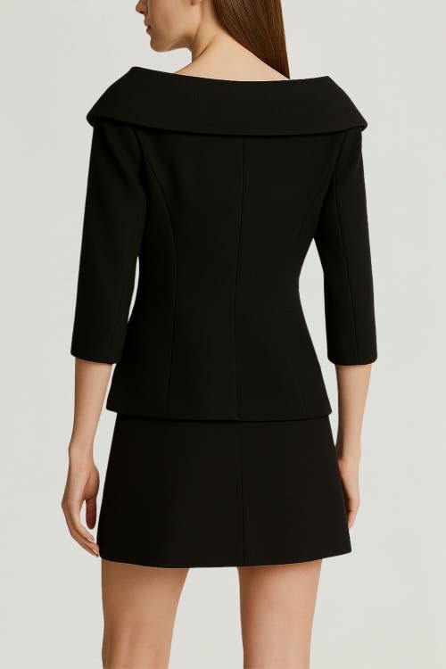 Nocturne Double-breasted Structured Jacket In Black