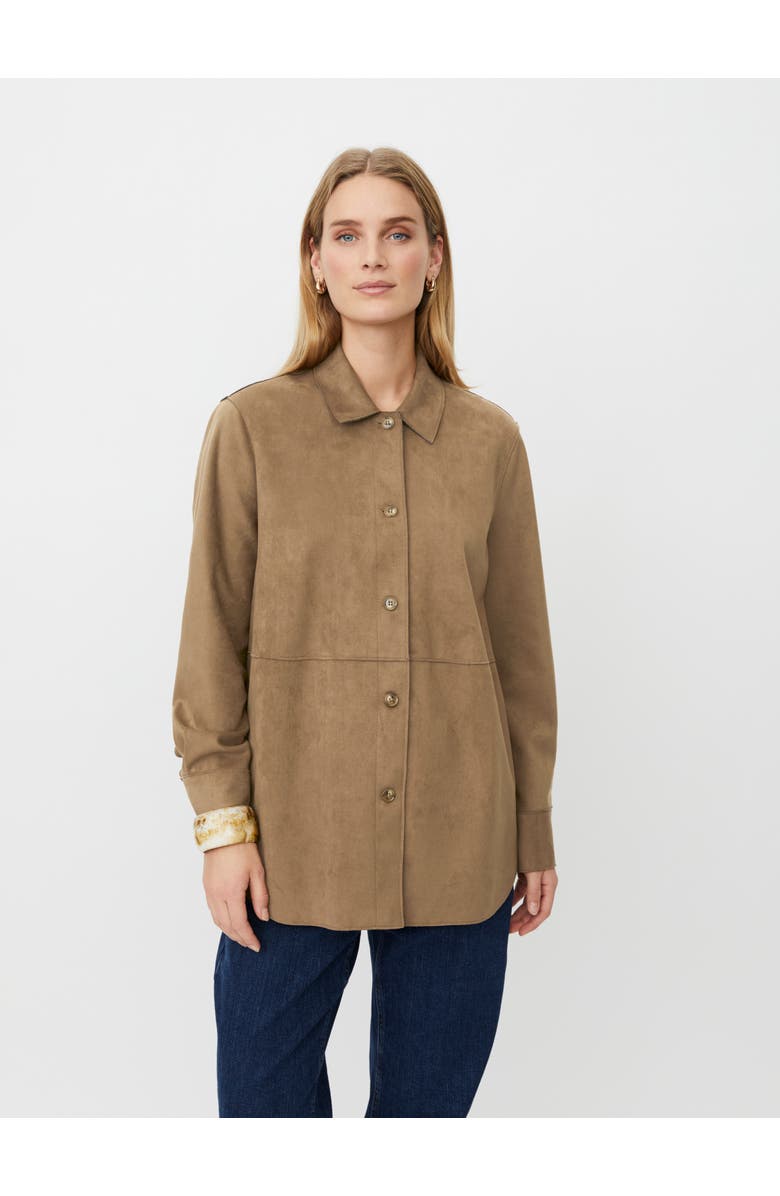 Masai Copenhagen MaIvethra Faux Suede Shirt, Main, color, Otter