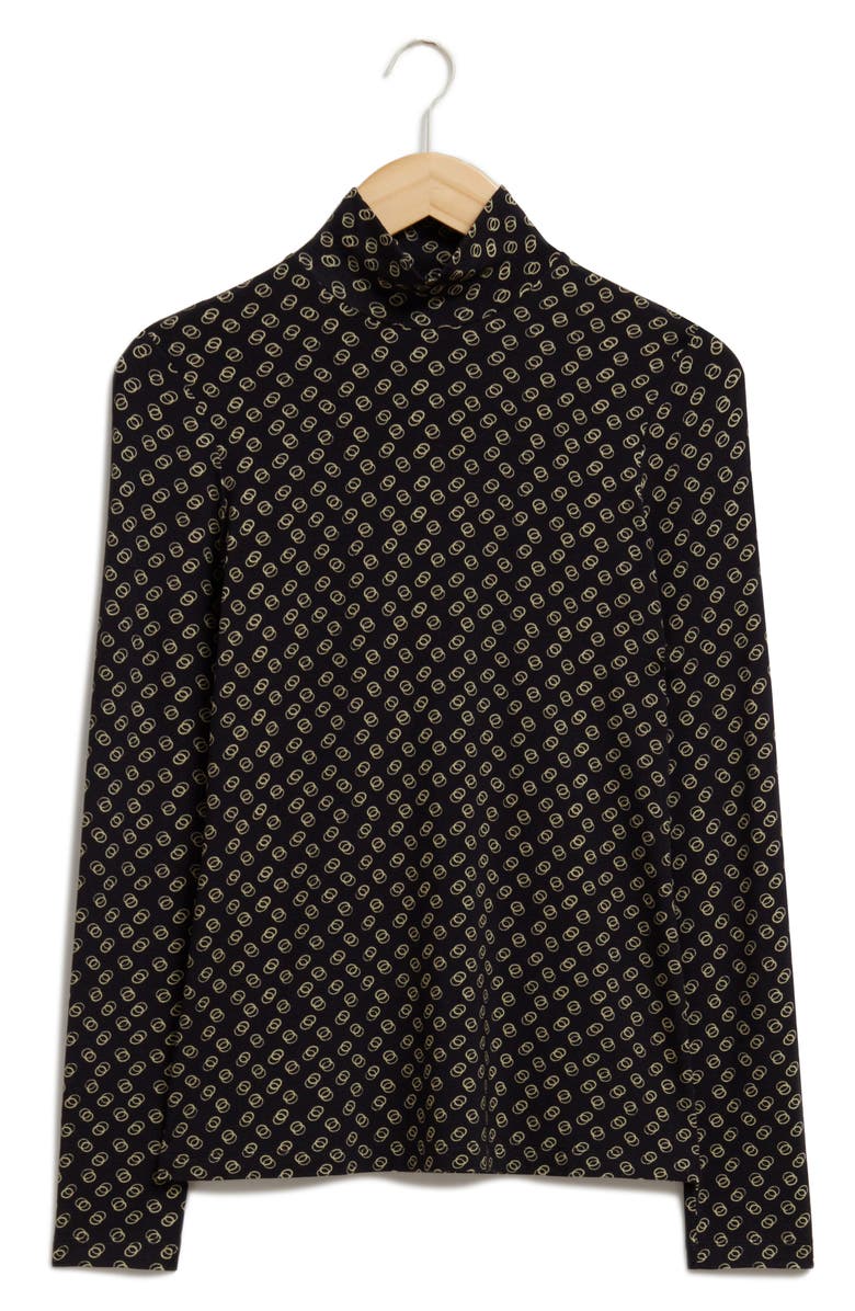 & Other Stories Geo Print Turtleneck Top, Alternate, color, 