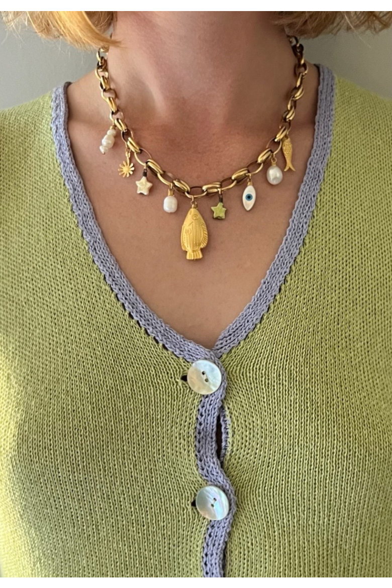 Chiara Necklace, Alternate, color, Gold