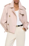 Burberry Haltye Cotton Gabardine Crop Trench Jacket