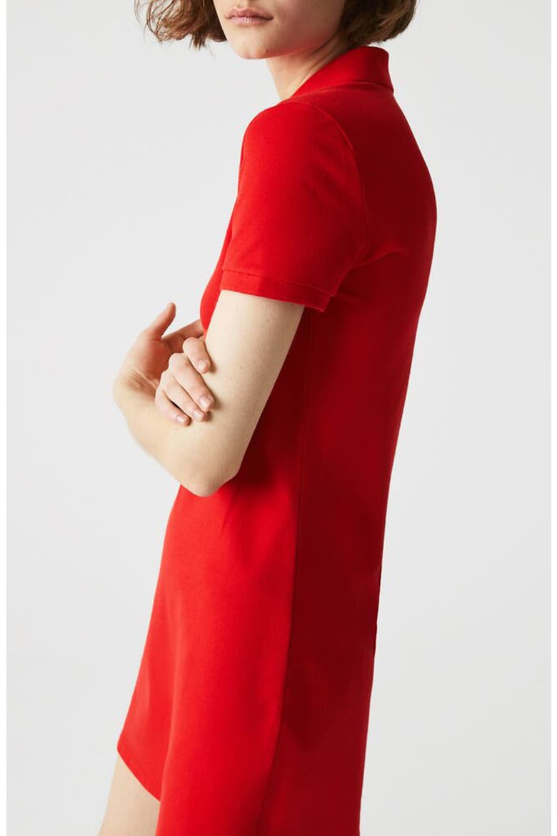 Stretch Cotton Polo Dress, Alternate, color, FIREMAN