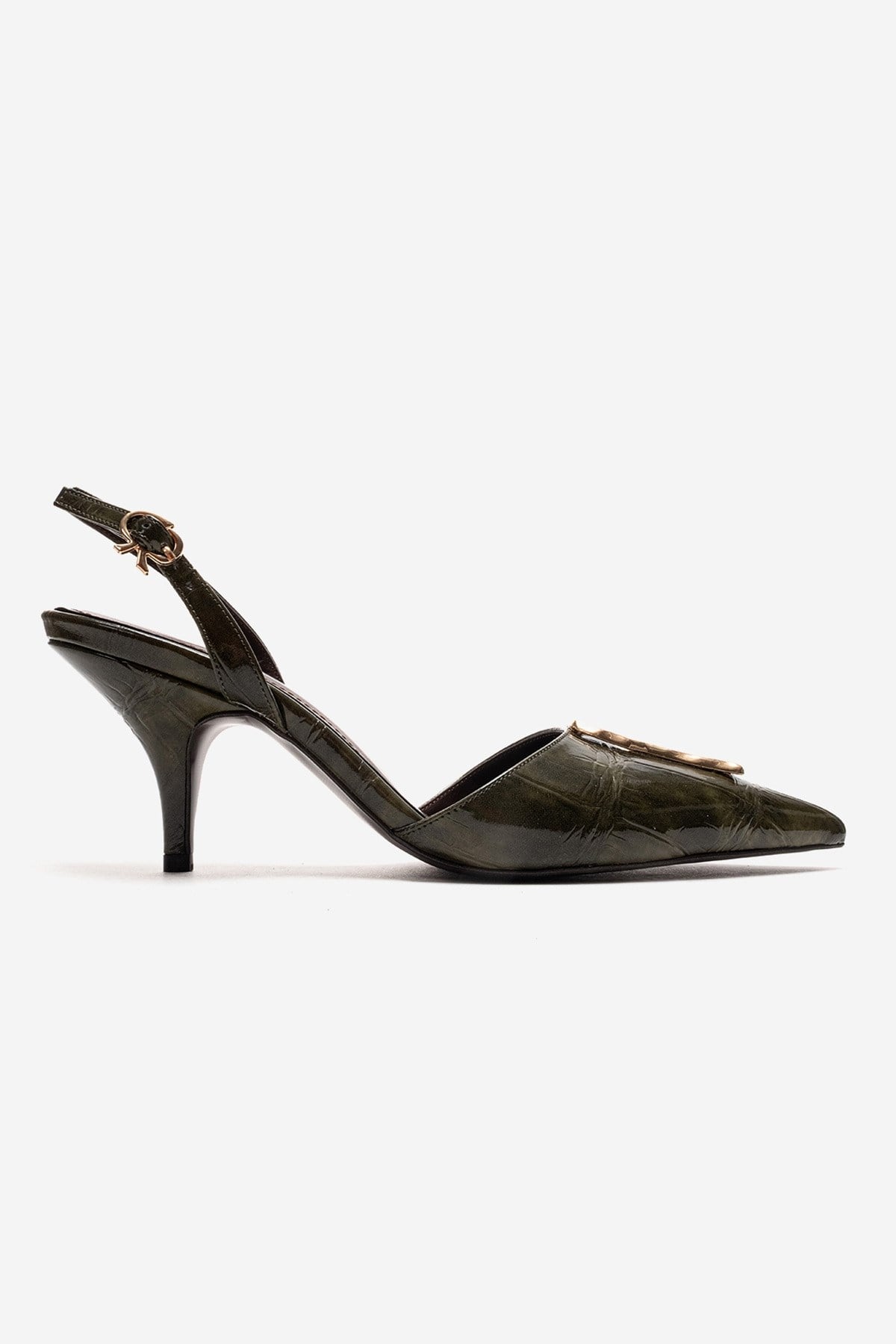 Prologue Shoes Yvella Buckle Pointed Toe Stiletto Pump, Alternate, color, Green Print