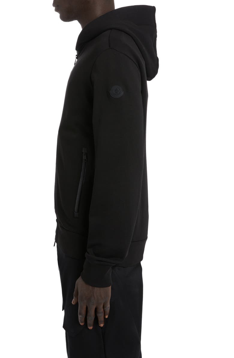 Moncler Logo Tape Cotton Zip Hoodie, Alternate, color, 