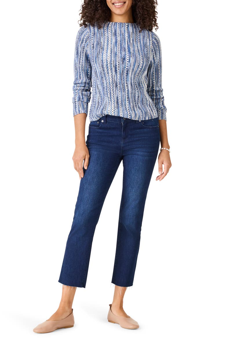 From the Top Stripe Sweater, Alternate, color, INDIGO MULTI