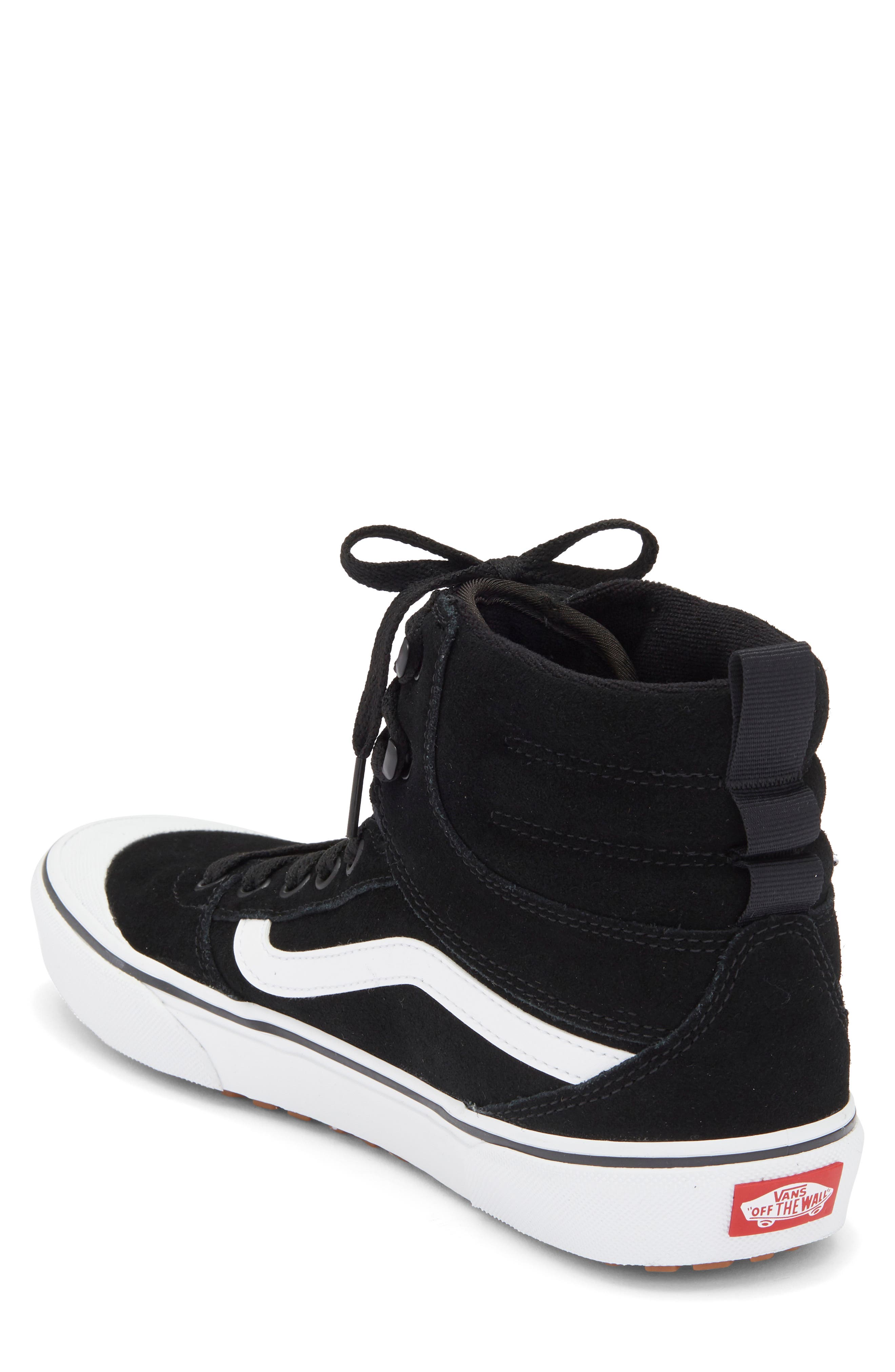 Vans Ashwood High Top Sneaker, Alternate, color, Suede Black/White