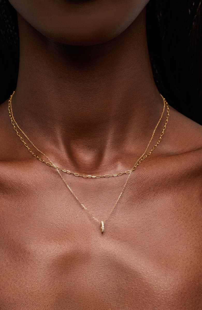 Ana Luisa Solid Yellow Gold - Diamond Aurora Necklace, Alternate, color, 