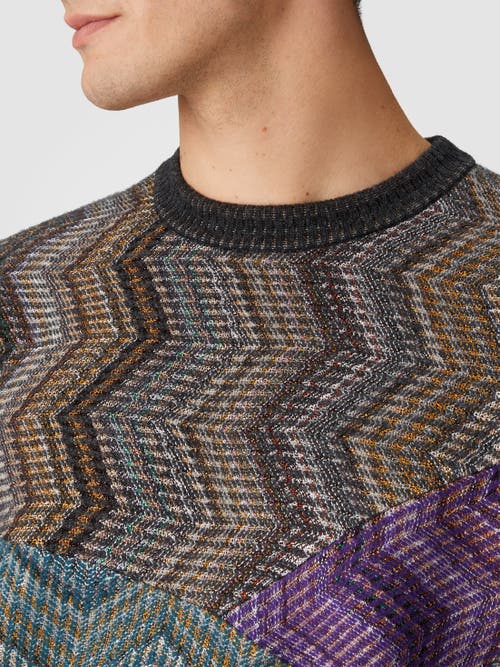 Shop Missoni Viscose And Lamé Wool Crewneck Sweatshirt In Multicoloured