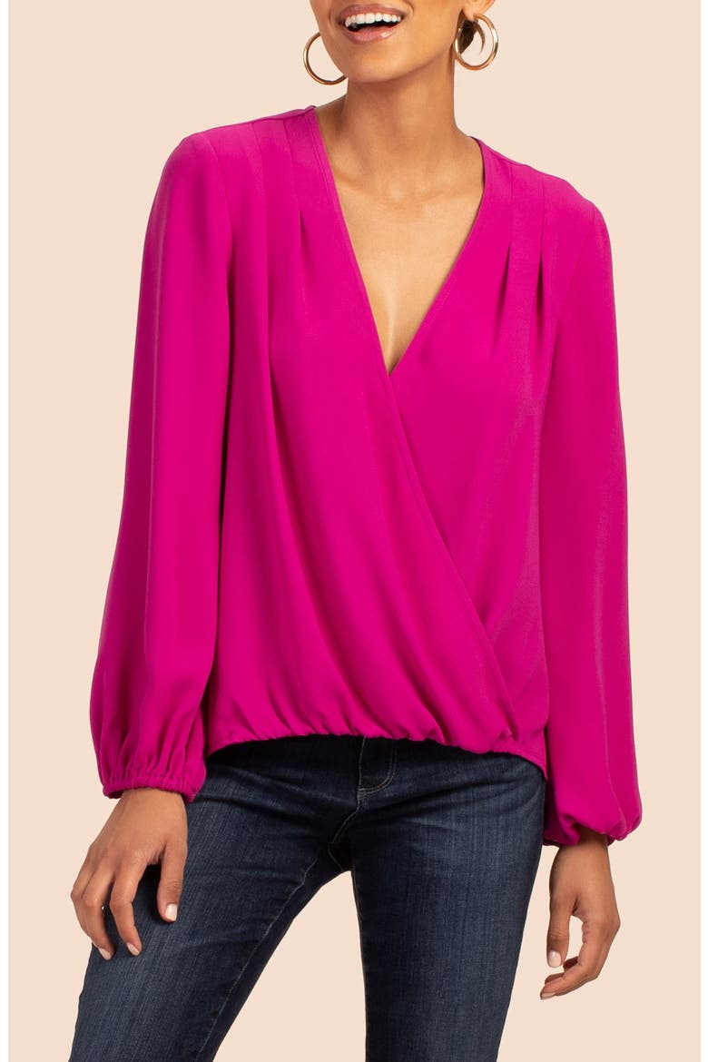 Bask Faux Wrap Top, Main, color, VIOLA