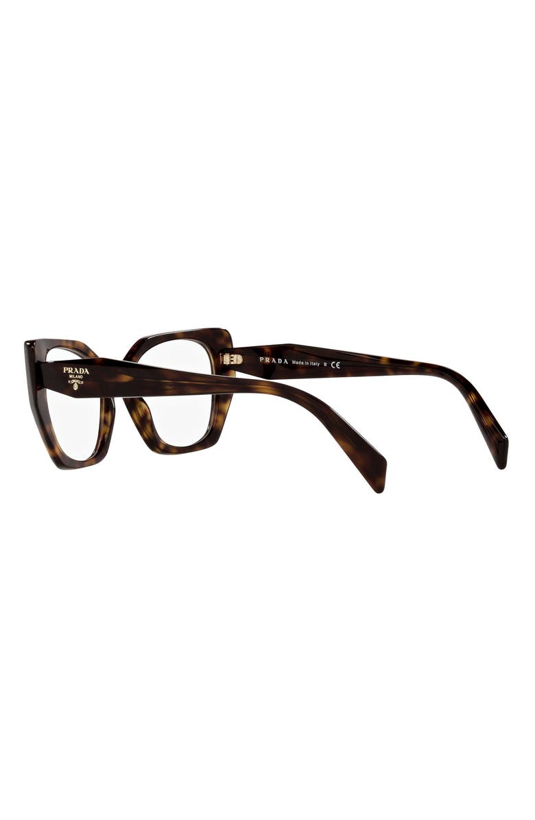 Prada 54mm Square Optical Glasses, Alternate, color, Tortoise