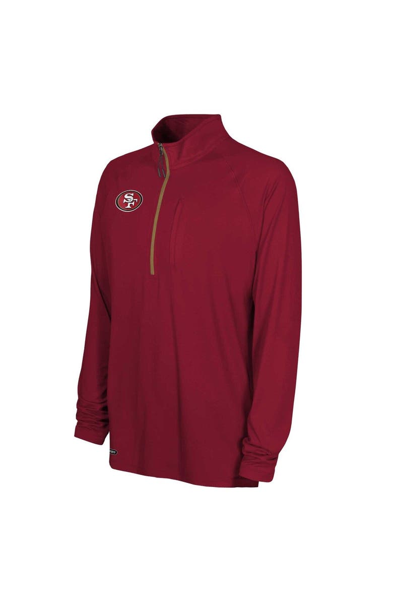 Outerstuff Men's Scarlet San Francisco 49ers Combine Authentic Raglan Quarter-Zip Top, Alternate, color, 