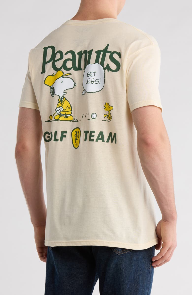 The Forecast Agency Peanuts<sup>®</sup> Golf Team Cotton Graphic T-Shirt, Alternate, color, Sand