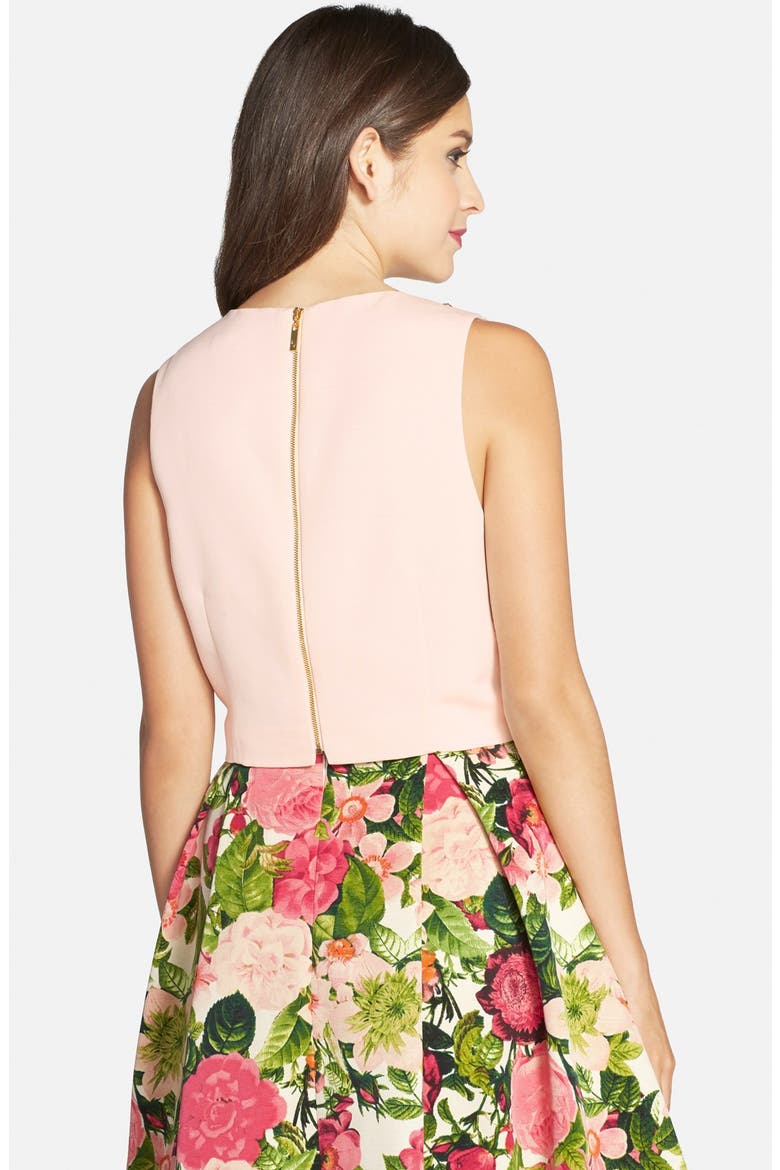 Floral Print Faille Midi Skirt, Alternate, color, PRINT