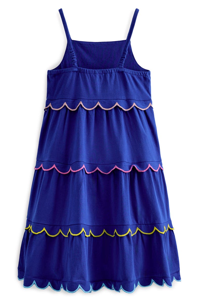 Mini Boden Kids' Scallop Cotton Jersey Sundress, Alternate, color, Sapphire Blue