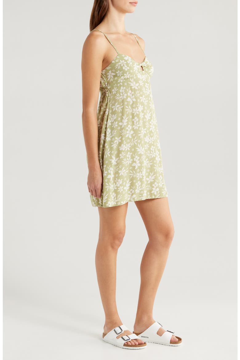 Last Sunset Floral Cutout Minidress, Alternate, color, AVOCADO