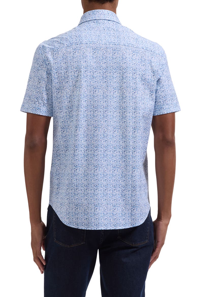Miles OoohCotton® Mosaic Print Short Sleeve Button-Up Shirt, Alternate, color, CLASSIC BLUE