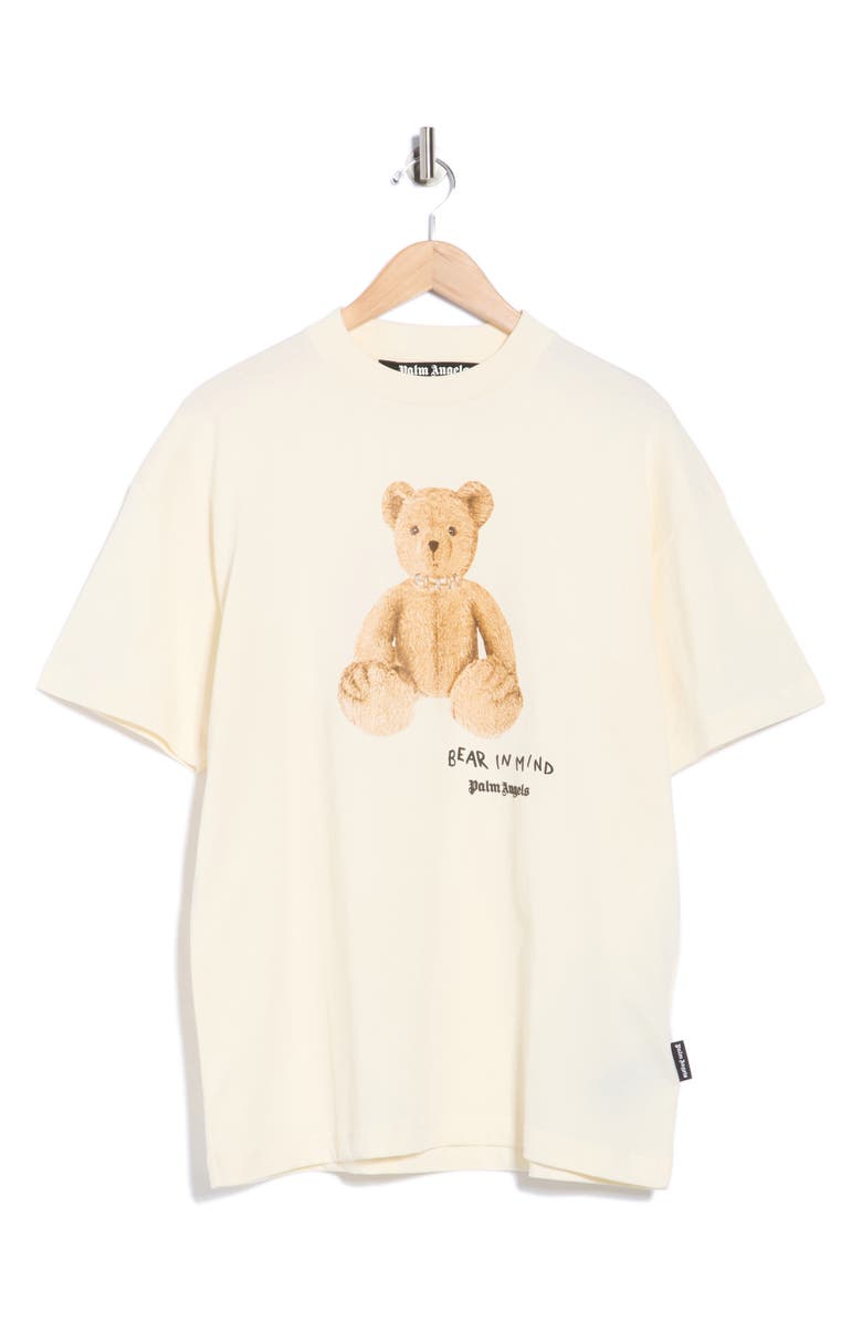 Palm Angels Bear in Mind Graphic T-Shirt, Alternate, color, White Brown