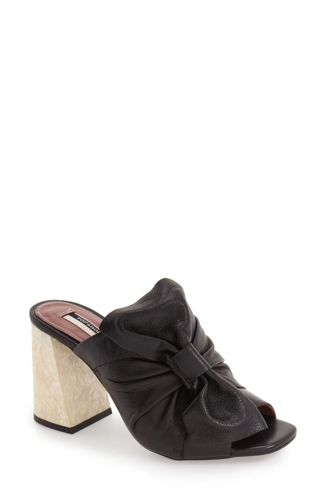 Topshop 'Prosecco' Square Toe Mule, Main, color, 
