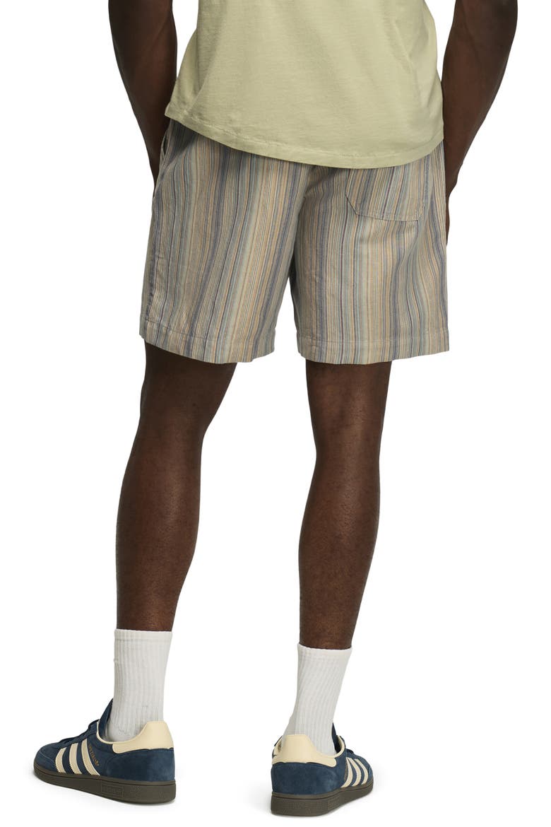 Linen Blend Shorts, Alternate, color, BLUE MULTI