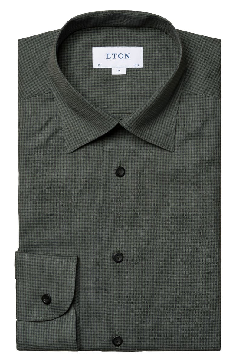 Eton Contemporary Fit Check Dress Shirt, Alternate, color, 