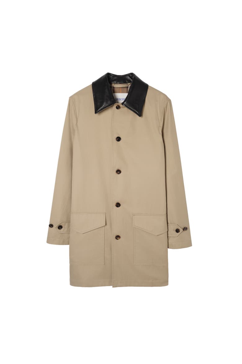 Mid-length Leather Collar Meadowbank Car Coat, Alternate, color, Saltmarsh beige
