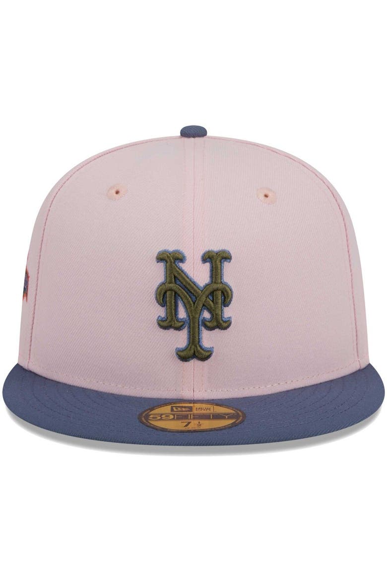 Men's New Era Pink/Blue New York Mets  Olive Undervisor 59FIFTY Fitted Hat, Alternate, color, Pink