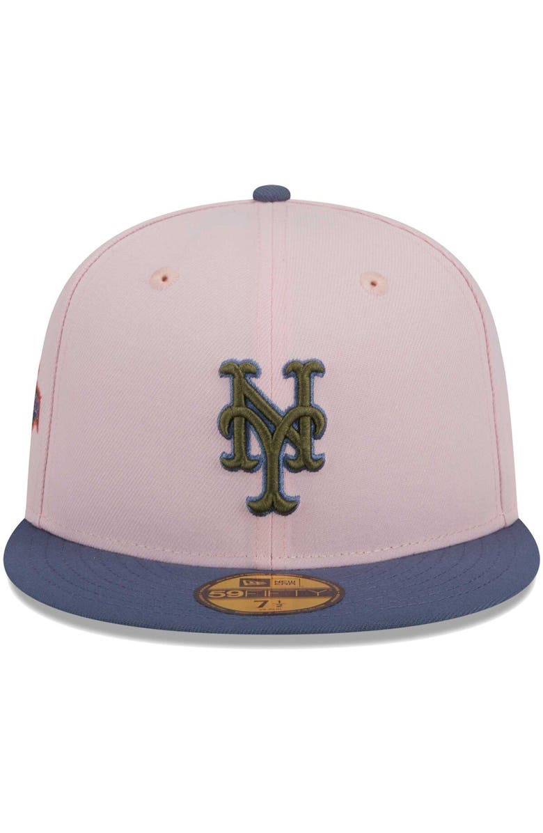 New Era Men's New Era Pink/Blue New York Mets  Olive Undervisor 59FIFTY Fitted Hat, Alternate, color, 