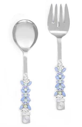 Tiramisu Moons Aura Constellation Embellished 2-piece Salad Serving Set In Blue