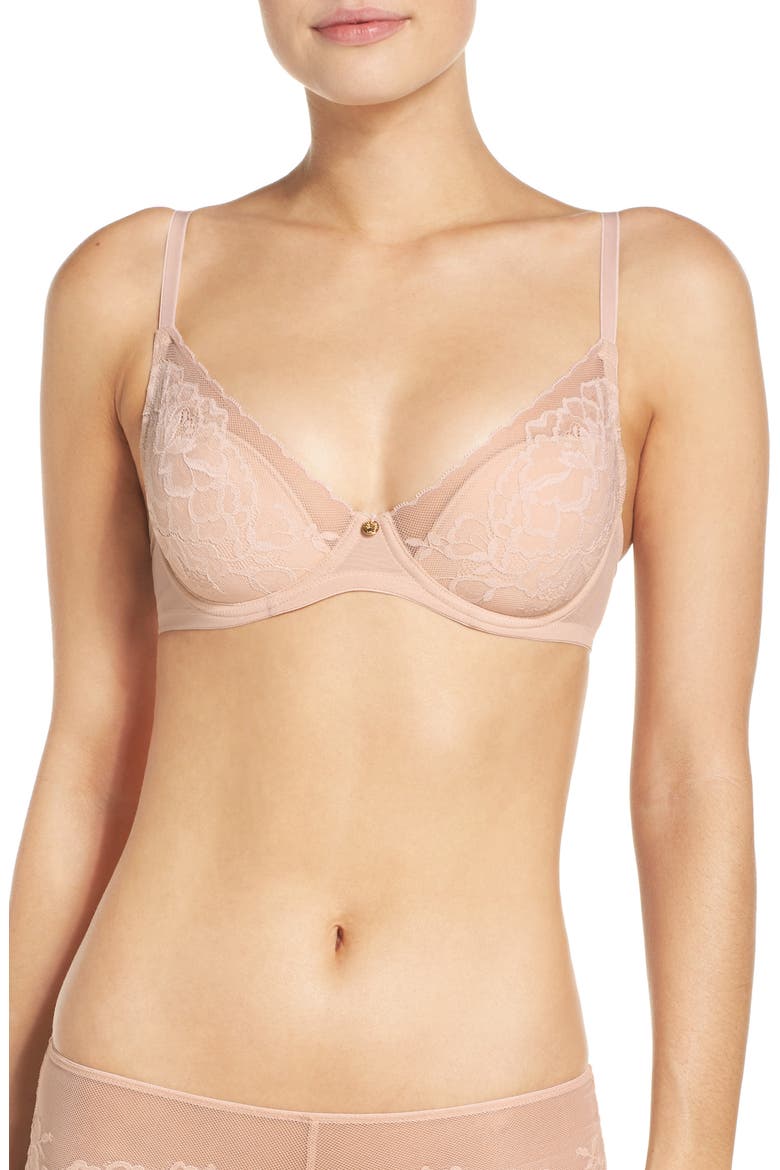 Flora Underwire Contour Bra, Main, color, CAMEO ROSE/ CASHMERE