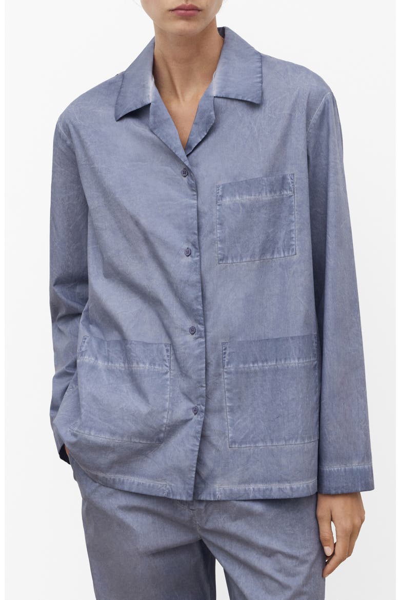 Garment Dyed Button-Up Shirt, Main, color, INK BLUE