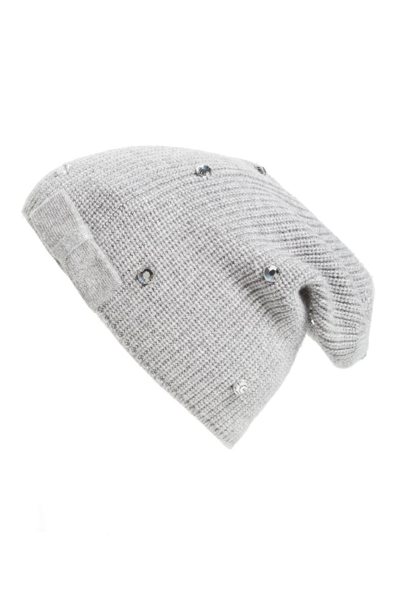 crystal beanie, Alternate, color, GREY MELANGE