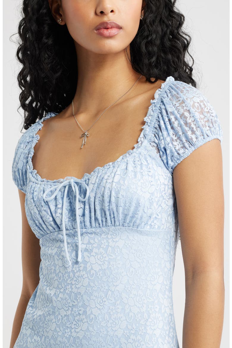 Floral Lace Minidress, Alternate, color, BLUE BIRD