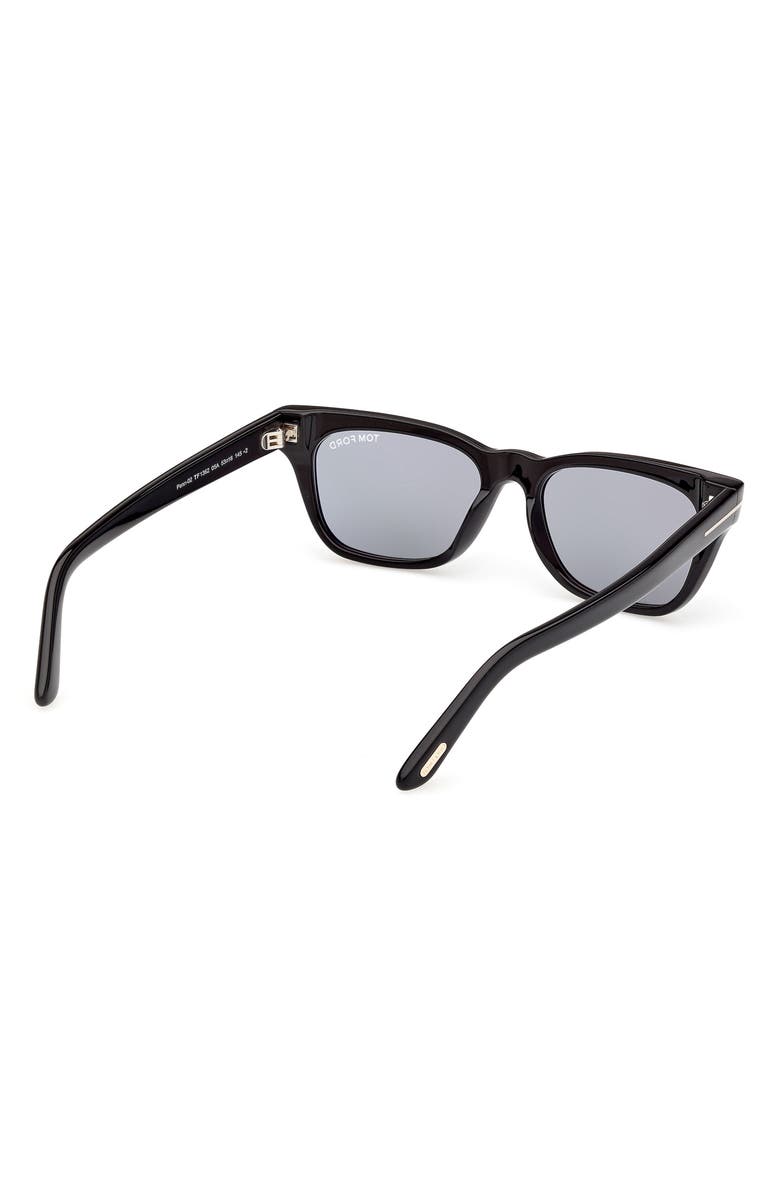 TOM FORD 53mm Rectangular Sunglasses, Alternate, color, Black/ Other / Smoke