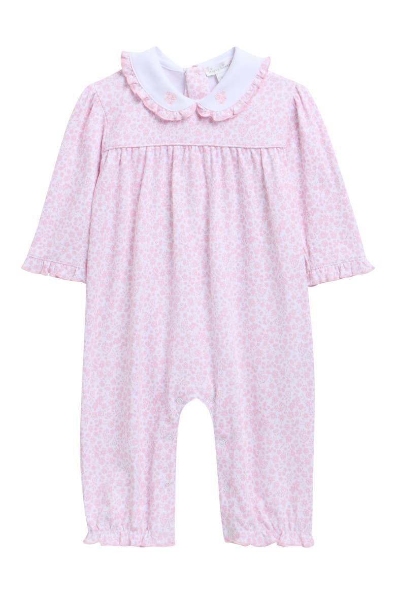 Peter Pan Collar Pima Cotton Romper, Main, color, PINK