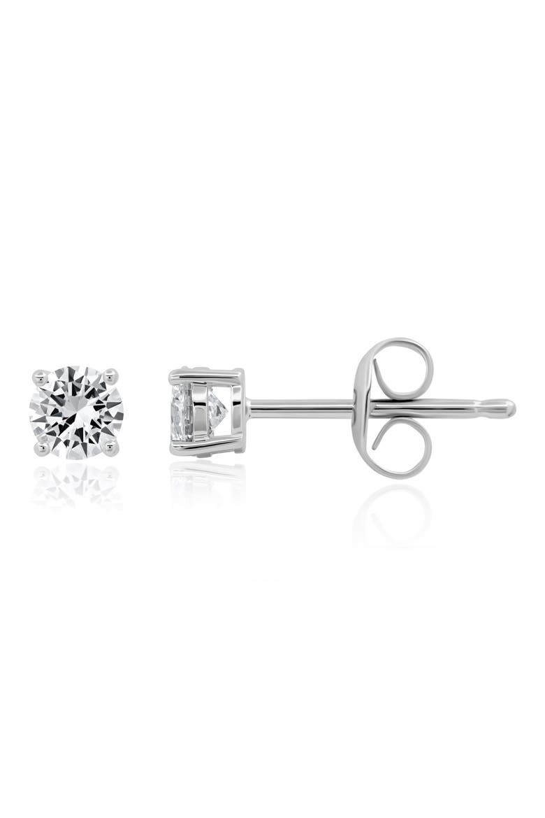 Brilliant Cut Cubic Zirconia Stud Earrings, Main, color, PURE PLATINUM/ CLEAR STONE