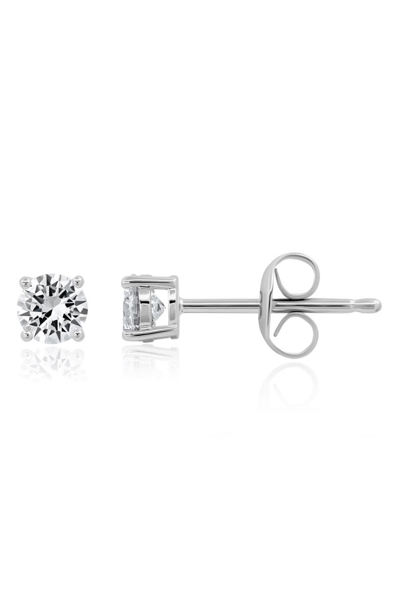Crislu Brilliant Cubic Zirconia Stud Earrings, Main, color, Pure Platinum/ Clear Stone