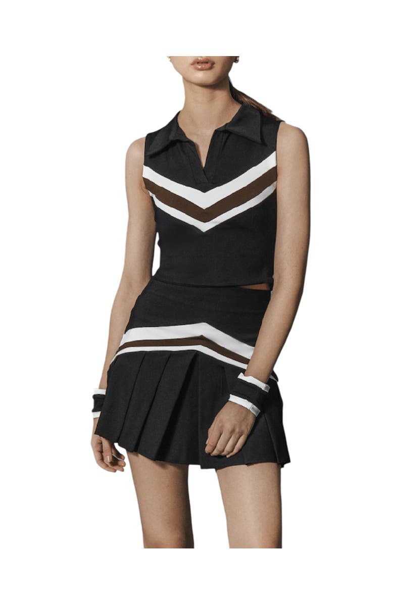 Port De Bras Serena Skirt, Main, color, Black-Chantilly-Dark Chocolate