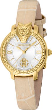 Roberto Cavalli by Franck Muller Leather Strap Watch, 30mm