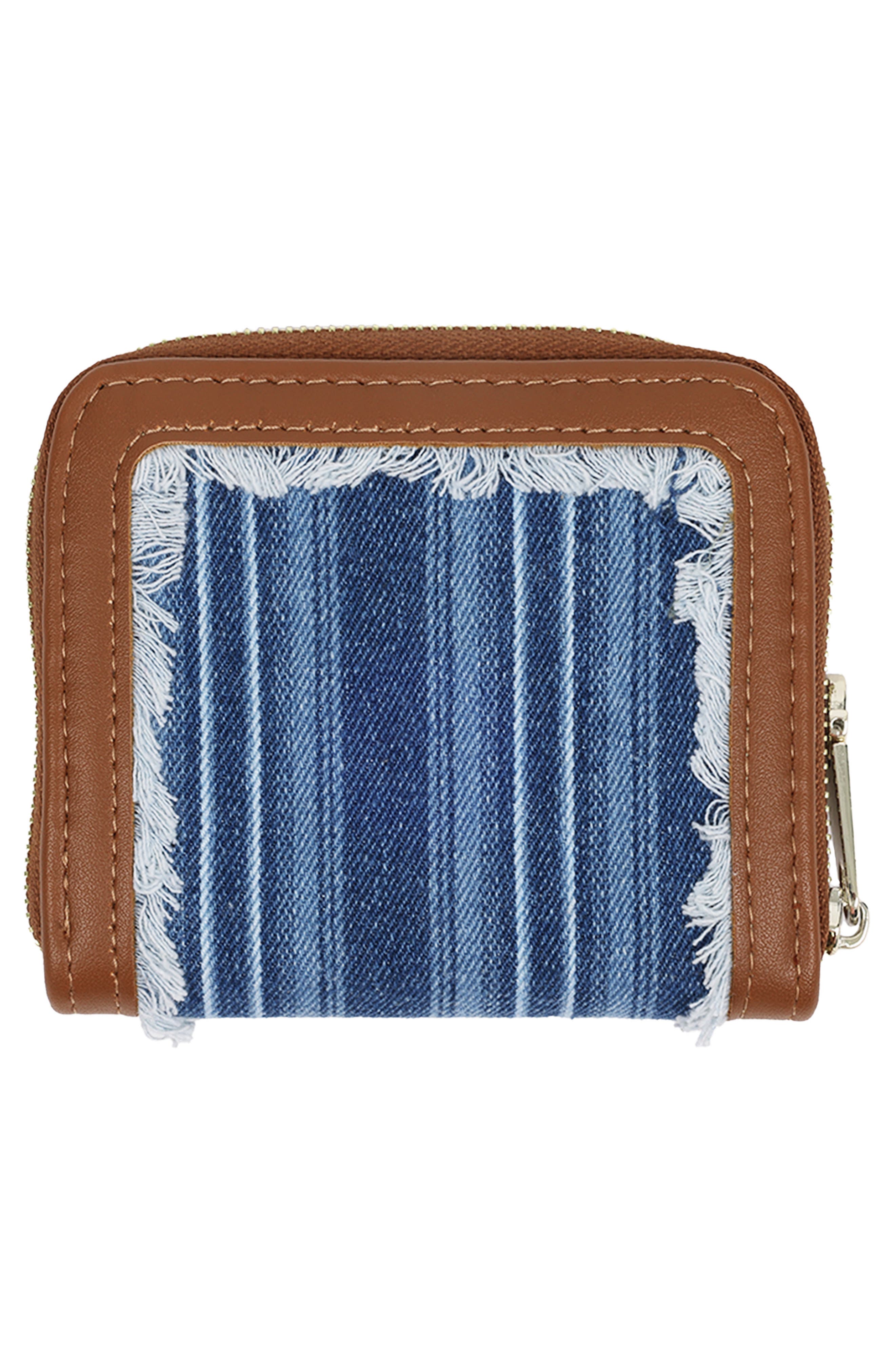 USPA ACCESSORIES Small Frayed Thin Stripe Wallet (Women) | Nordstromrack
