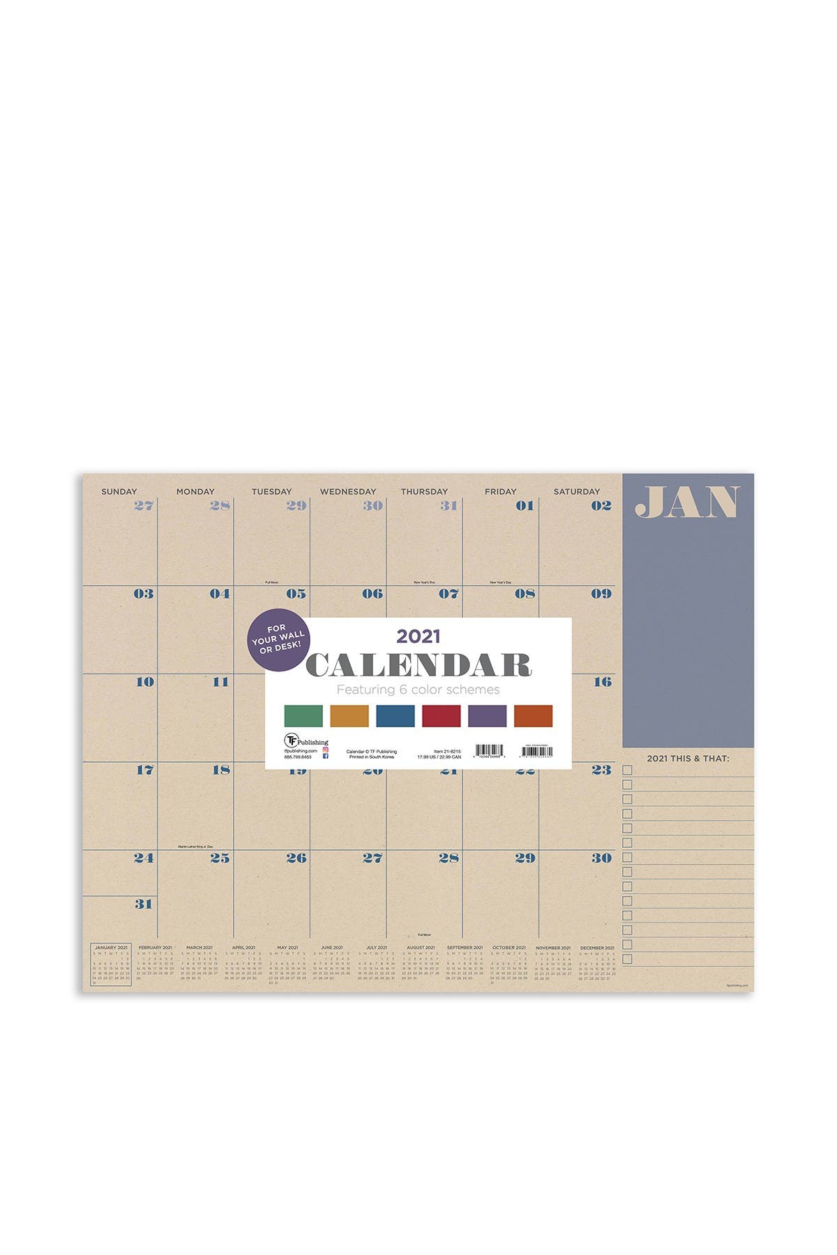TF PUBLISHING 2021 Kraft Desk Pad Calendar | Nordstromrack