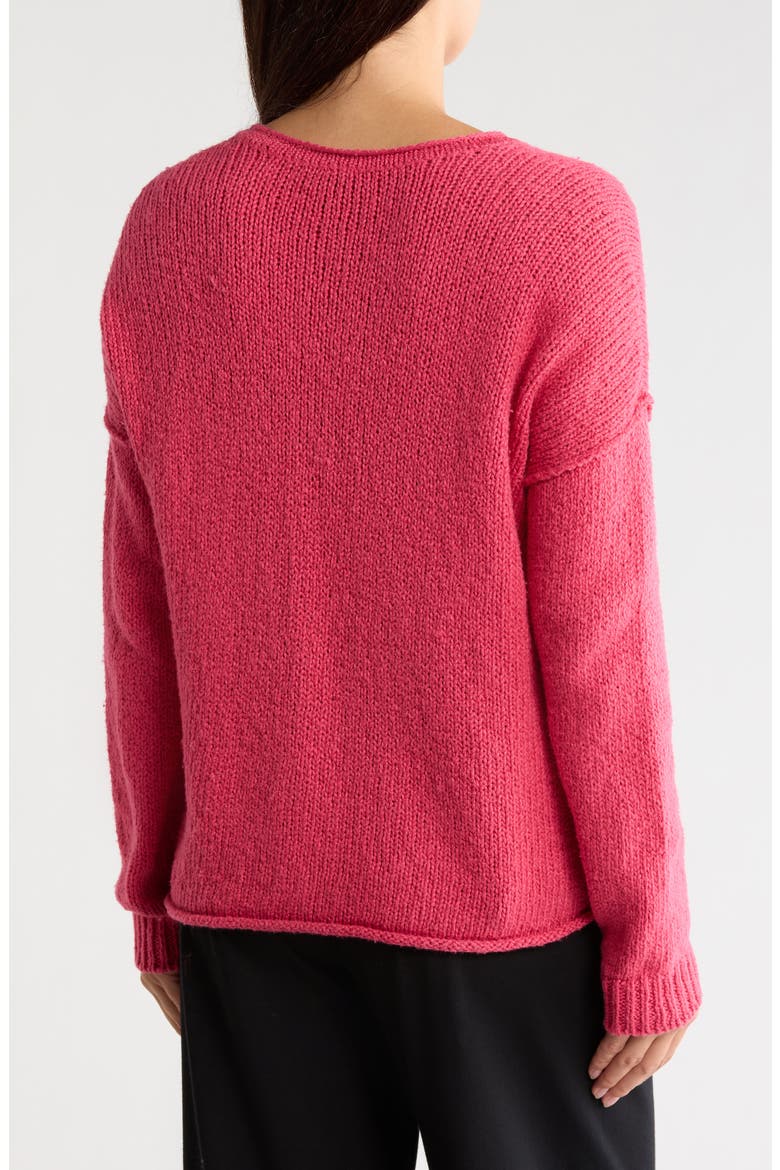 Crewneck Organic Cotton Sweater, Alternate, color, GERANIUM